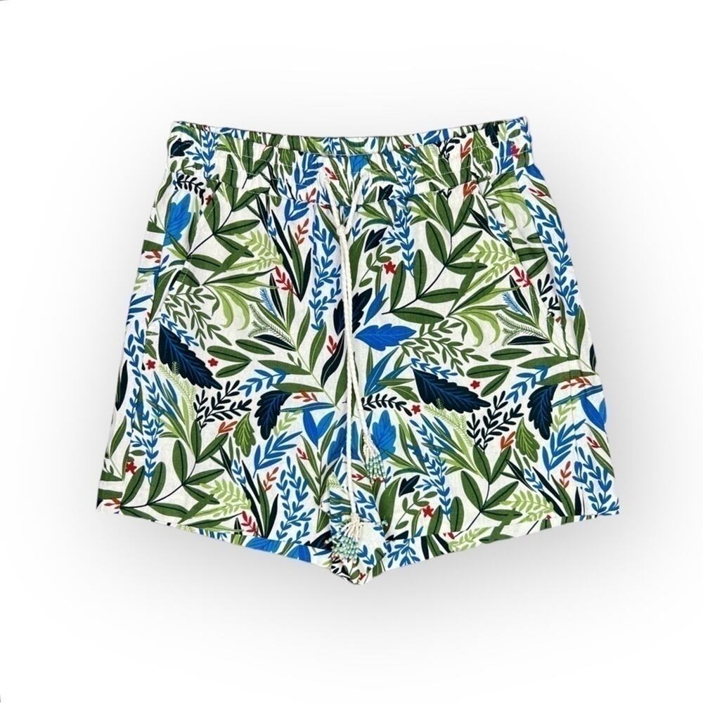 Joie NWOT Evelyn Linen Shorts Tropical Beaded 6 Travel High Waist Floral Summer - Picture 8 of 9